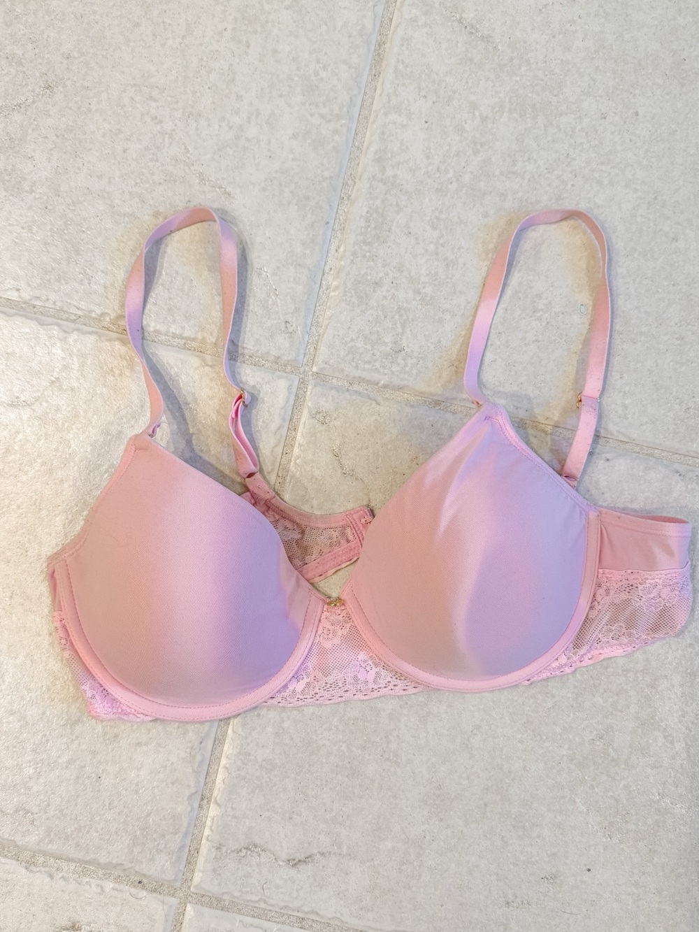 Natori Pink Lace T-Shirt Bra with Molded Cups
